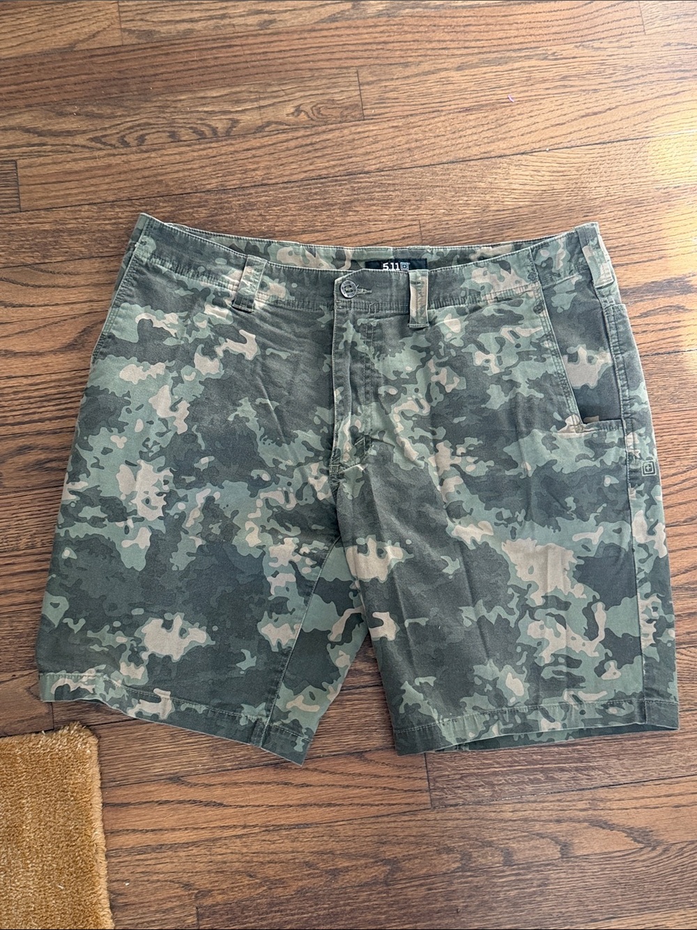 5.11 Tactical Men's Camo Flat Front Shorts - Green